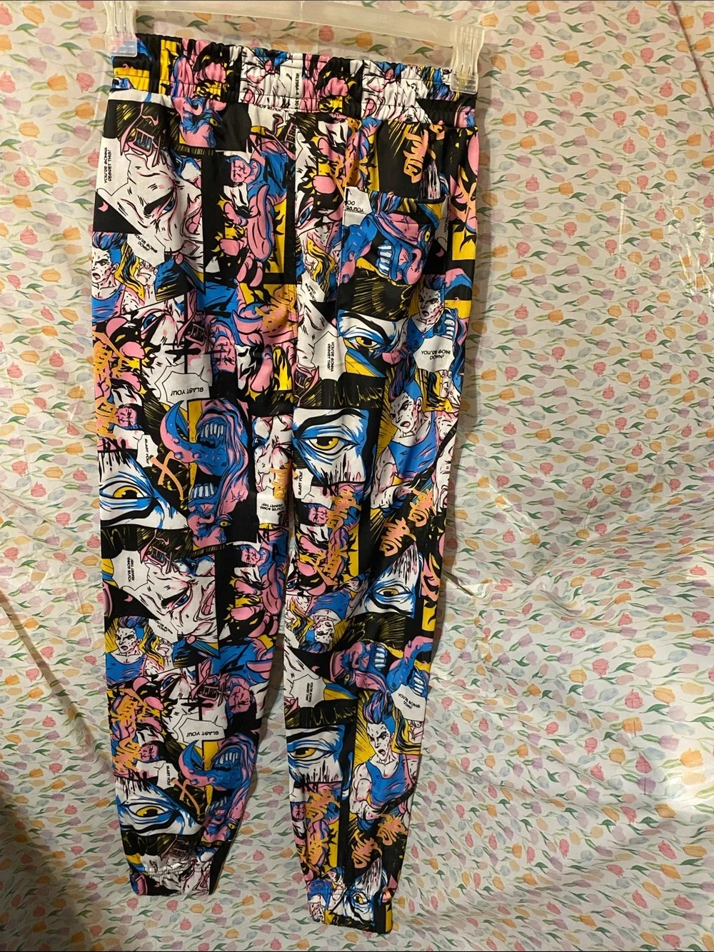 Colorful Comic Print Jogger Pants